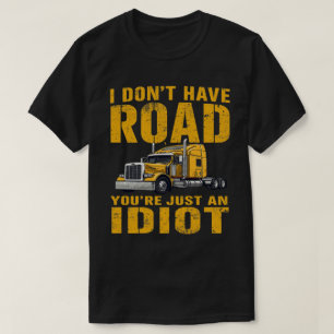 T-shirt Texte de la cage de la route jaune déprimé avec ca