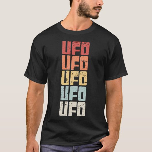 T-shirt Texte de l'Alien Les années 70 Ufo (Devant)