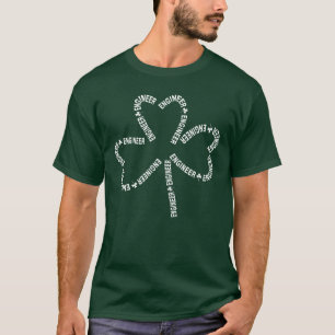 T-shirt Texte de l'ingénieur shamrock
