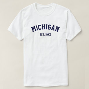 T-shirt TEXTE de PixDezines MICHIGAN/DIY+BLEU DE