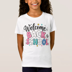 T-Shirt Texte de rentrée des classes coloré avec décorati