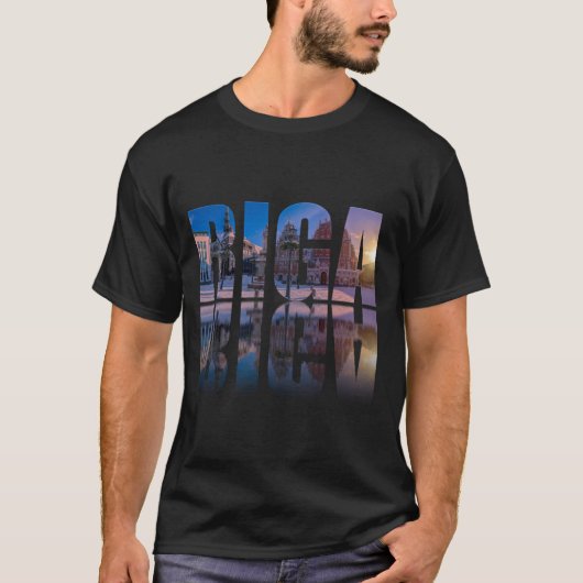 T-shirt Texte de Riga, Lettonie (Devant)