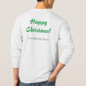 T-shirt Texte de Vœux de Noël Imprimé Basic Manches Longue (Dos)