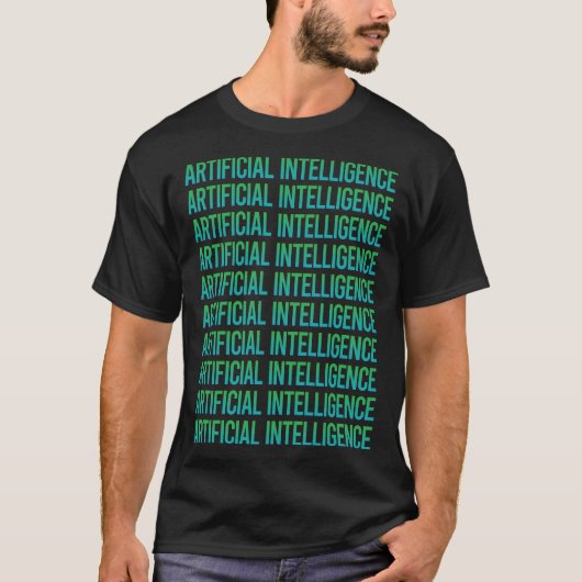 T-shirt Texte dégradé Intelligence artificielle AI (Devant)