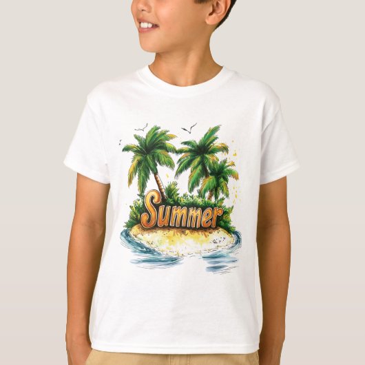 T-shirt Texte d'été - Tropical Summer Island (Devant)