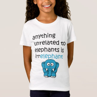 T-Shirt Texte drôle d'éléphant de bande dessinée