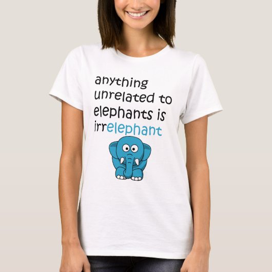 T-shirt Texte drôle d'éléphant de bande dessinée (Devant)
