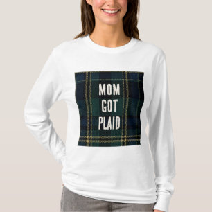 T-shirt Texte Drôle Noël Carreaux Tartan Nostalgique