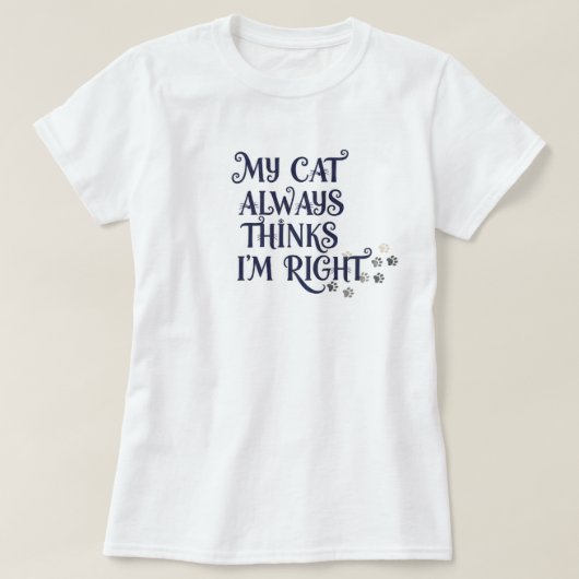 T-shirt Texte drôle sur les chats (Design devant)