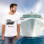 T-shirt Texte du bateau de croisière<br><div class="desc">Image abstraite noire d'un bateau de croisière. Personnalisez et ajoutez un texte.</div>