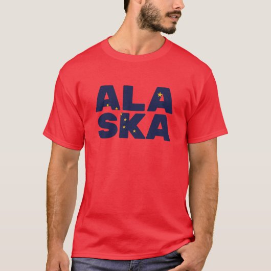 T-shirt Texte du drapeau de l'Alaska (Devant)