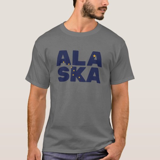 T-shirt Texte du drapeau de l'Alaska (Devant)