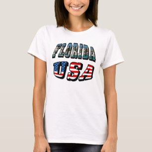 T-shirt Texte du drapeau de l'État de Floride et des États