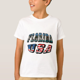 T-shirt Texte du drapeau de l'État de Floride et des États