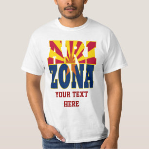 T-shirt Texte du drapeau de l'état de l'Arizona
