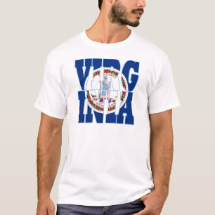 T-shirt Texte du drapeau de l'état de Virginie