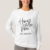 T-shirt Texte du script Vibes de lune de miel mariage (Devant)