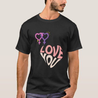 T-shirt Texte en forme d'Heureuse Sainte-Valentin