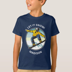 T-shirt Texte et nom personnalisés vêtements SNOWBOARDER