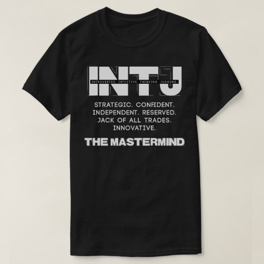 T-shirt Texte léger du cerveau INTJ (Design devant)