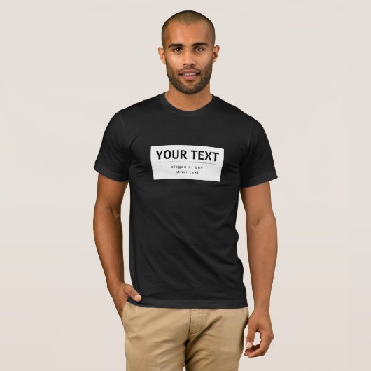 T-shirt Texte moderne éditable gras | Noir & Blanc (Devant entier)
