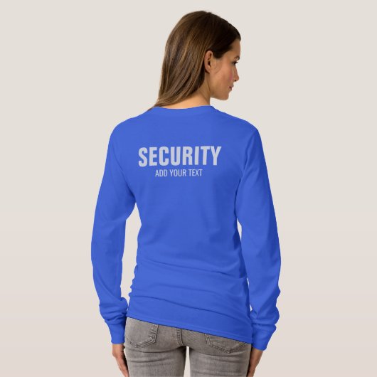 T-shirt Texte modifiable Femme long manches Deep Royal Blu (Dos entier)