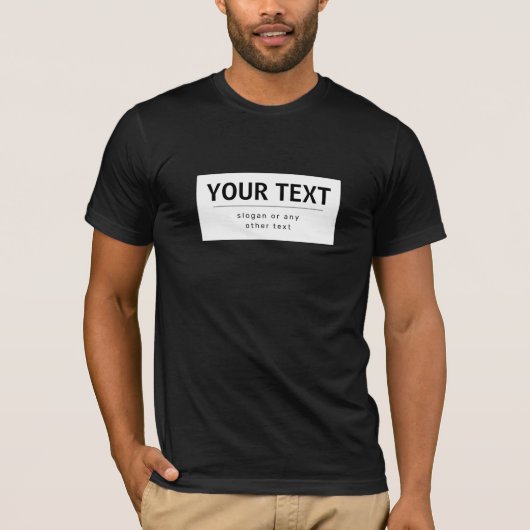 T-shirt Texte modifiable moderne en gras | Noir & Blanc (Devant)