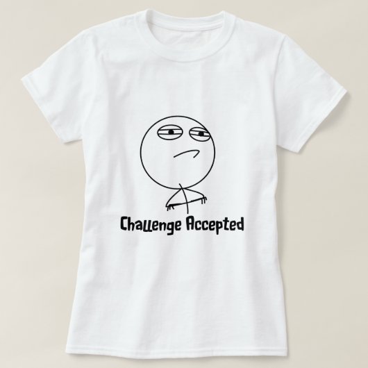 T-shirt Texte noir et blanc admis par défi (Design devant)