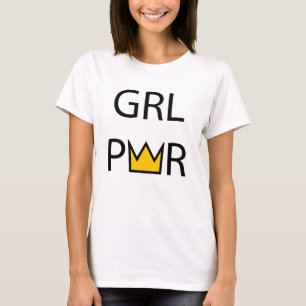T-shirt Texte original GIRL POWER   Lettre W couronne égal