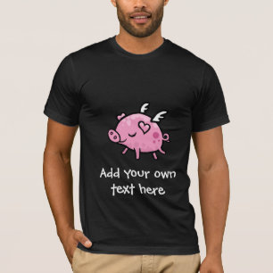 T-shirt Texte personnalisable de porc de vol de bande