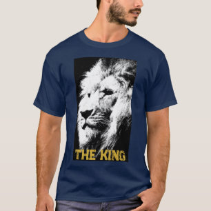 T-shirt Texte Personnalisé Animal Lion Face Mens Manches C