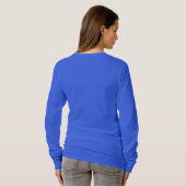 T-shirt Texte Personnalisé Deep Royal Blue Femme Long Manc (Dos entier)