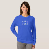 T-shirt Texte Personnalisé Deep Royal Blue Femme Long Manc (Devant entier)