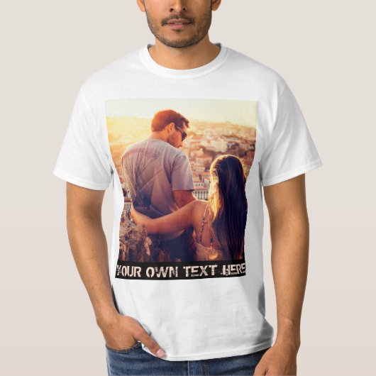 T-shirt texte personnalisé et image verticale (Devant)
