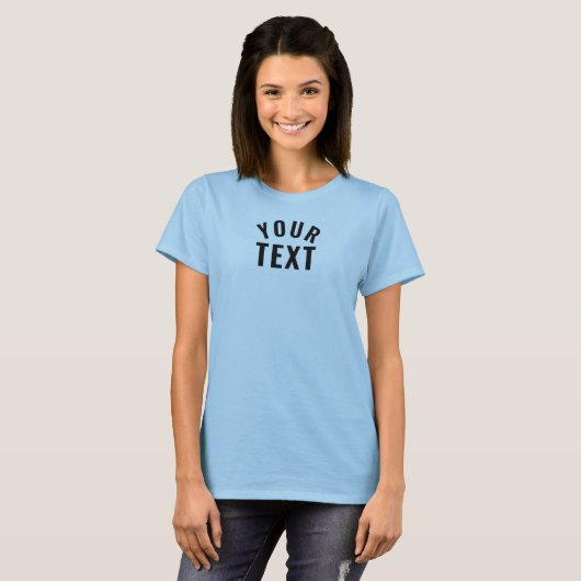 T-shirt Texte personnalisé Femmes Moderne Simple Bleu clai (Devant entier)
