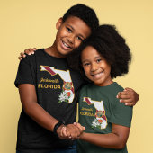 T-shirt Texte personnalisé Floride Drapeau & Fleur Orange 