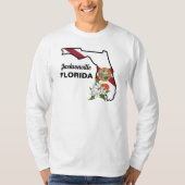 T-shirt Texte personnalisé Floride Drapeau & Fleur Orange  (Devant)