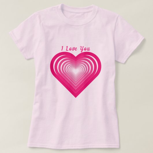 T-shirt texte personnalisé - Je t'aime - Coeurs (Design devant)