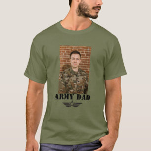 T-shirt Texte personnalisé Papa de l'armée avec photo