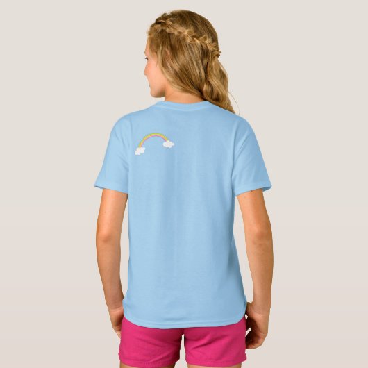 T-shirt Texte Personnalisé/ Pastel Unicorn Joli nuages Arc (Dos entier)