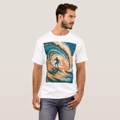 T-shirt Texte personnalisé Surfer Surf Vagues Rétro minima (Devant entier)