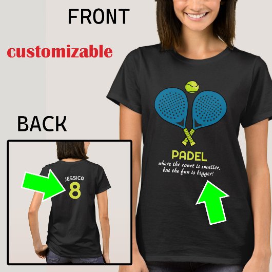 T-shirt 🎾 Texte personnalisé, Tee de Passion Padel