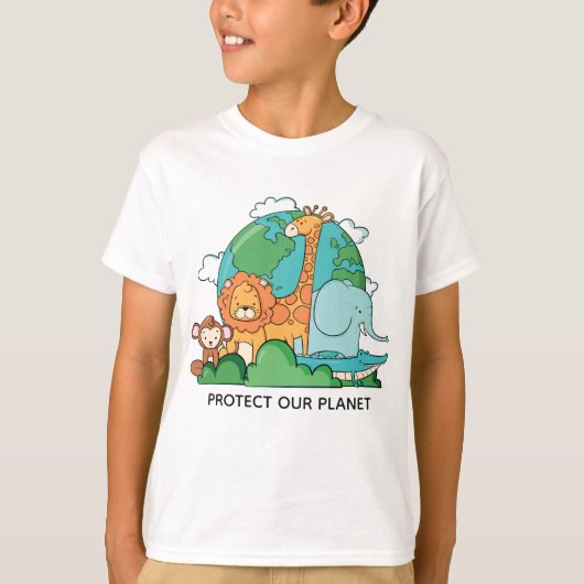 T-shirt Texte personnalisé Terre avec animaux (Devant)