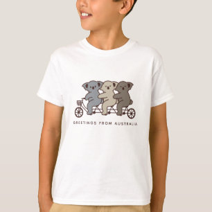 T-shirt Texte Personnalisé Trois Koalas Riding Tandem