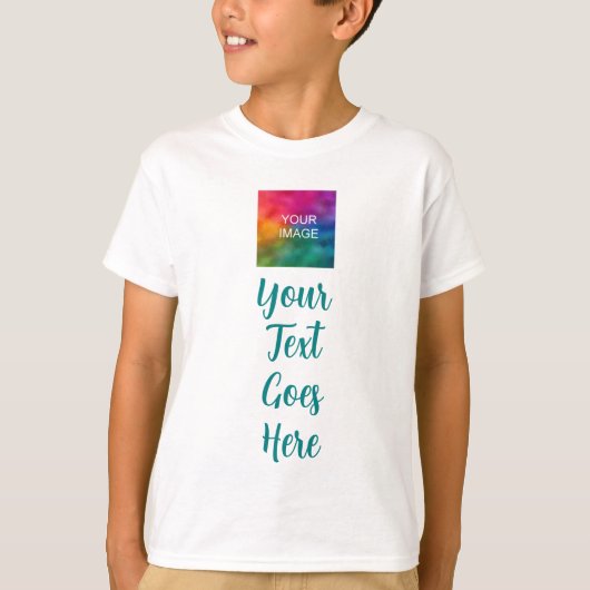 T-shirt Texte Personnalisé Typographie Script Garçons Enfa (Devant)