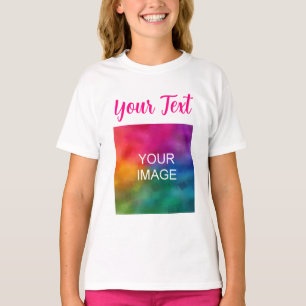 T-shirt Texte Photo Personnalisé Typographie Script Enfant