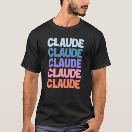 T-shirt Texte répété moderne Claude (Devant)