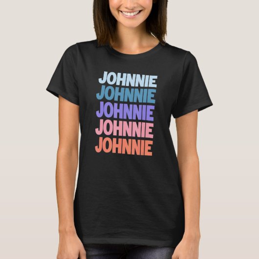 T-shirt Texte répété moderne Johnnie (Devant)