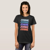 T-shirt Texte répété moderne Johnnie (Devant entier)