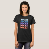 T-shirt Texte Répété Moderne Nicki (Devant entier)
